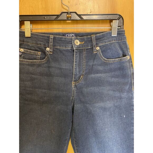 Chaps Mid Rise Crop Kick Jeans Womens 8 Light Wash Blue Stretch Denim - Picture 3 of 12